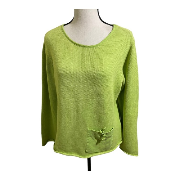 David Brooks cotton linen blend small pocket front knit style. Size Medium - Picture 2 of 11